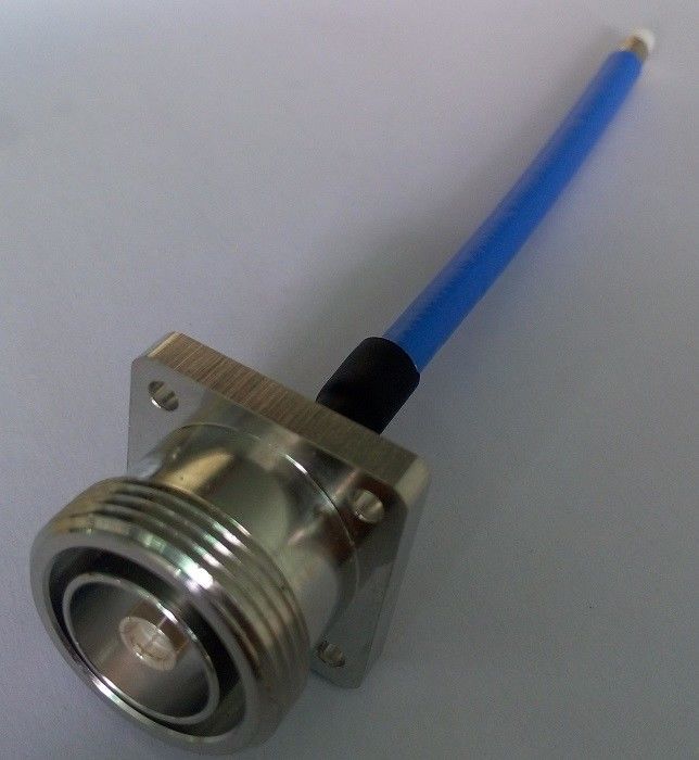 Custom RF Coaxial Cable Assembly L29 DIN 7/16 Jack With RG401 Cables  Flange Mounting